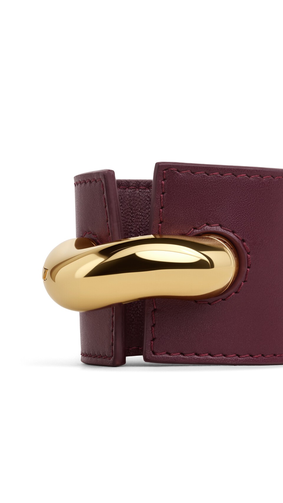 ALA&Iuml;A TORSION LEATHER CUFF GARNET RED - View 2