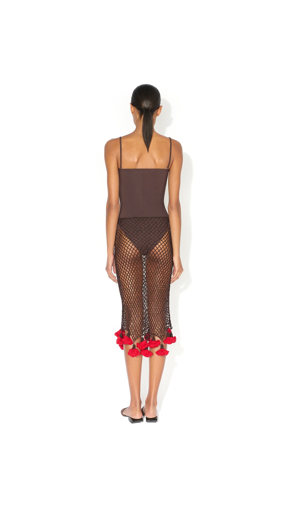 ALA&Iuml;A BUSTIER SWIMSUIT CHOCOLATE - View 3