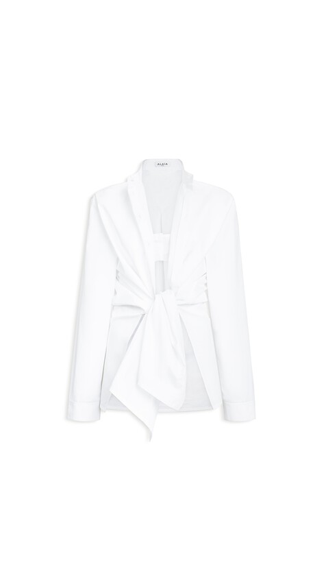 ALA&Iuml;A POPLIN SHIRT SET WHITE