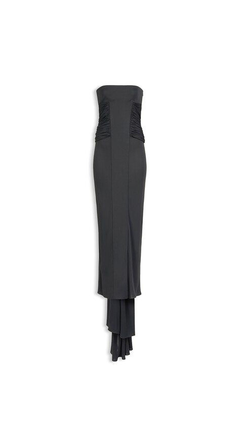ALA&Iuml;A BUSTIER JERSEY FLUID DRESS BLACK