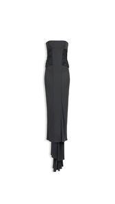 BLACK - ALA&Iuml;A BUSTIER JERSEY FLUID DRESS