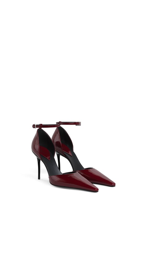 ALA&Iuml;A DROP PUMPS IN LEATHER RUBY - View 2