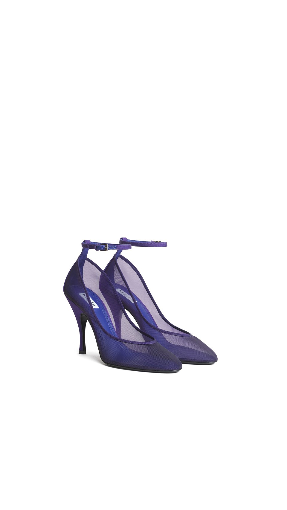 ALA&Iuml;A STRAPPY PUMPS IN MESH IRIS - View 2