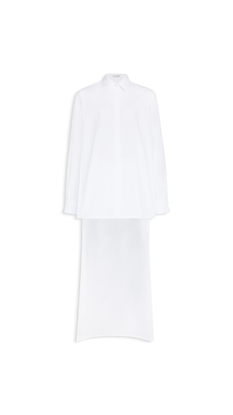 ALA&Iuml;A ASYMMETRIC COTTON SHIRT WHITE