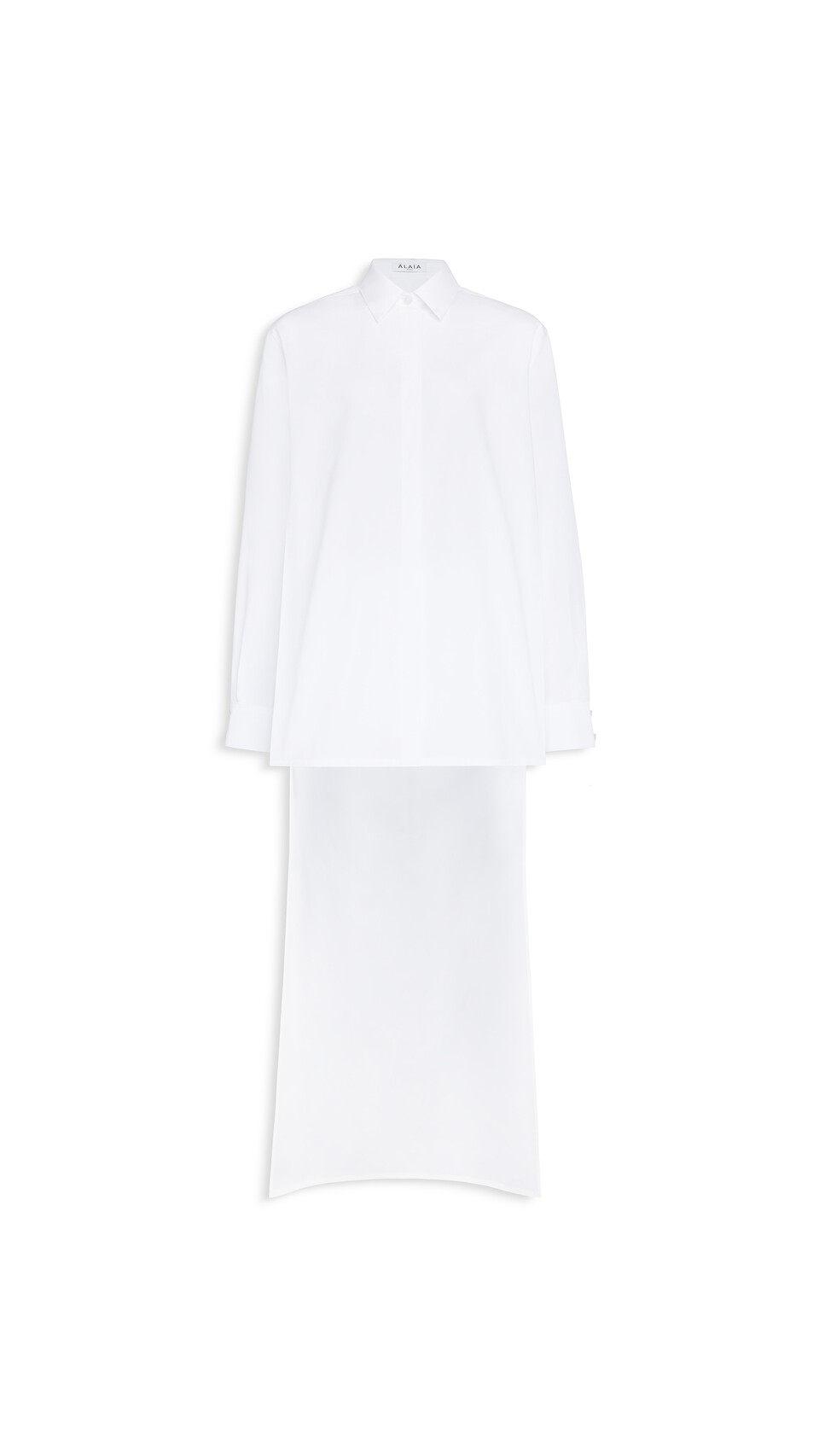 ALA&Iuml;A ASYMMETRIC COTTON SHIRT WHITE
