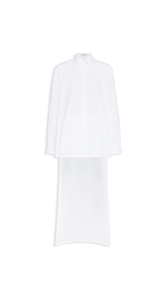 WHITE - ALA&Iuml;A ASYMMETRIC COTTON SHIRT