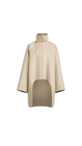 BEIGE - ALA&Iuml;A ASYMMETRIC DOUBLE FACE CACHMERE COAT