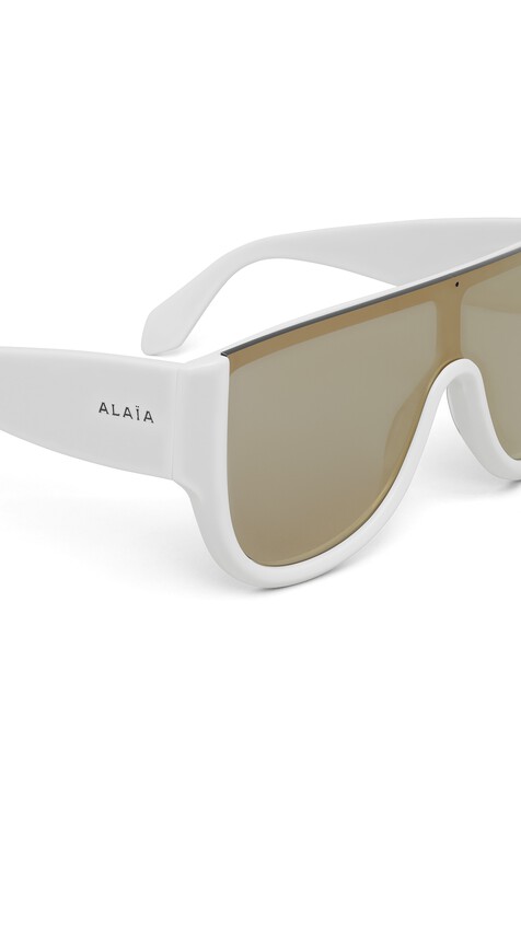 ALA&Iuml;A MASK SUNGLASSES WHITE/GOLD - View 2