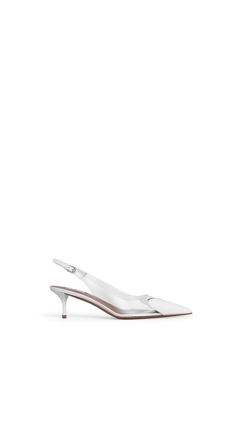 ALA&Iuml;A LE C&OElig;UR SLINGBACKS 55 IN PATENT LEATHER OPTICAL WHITE