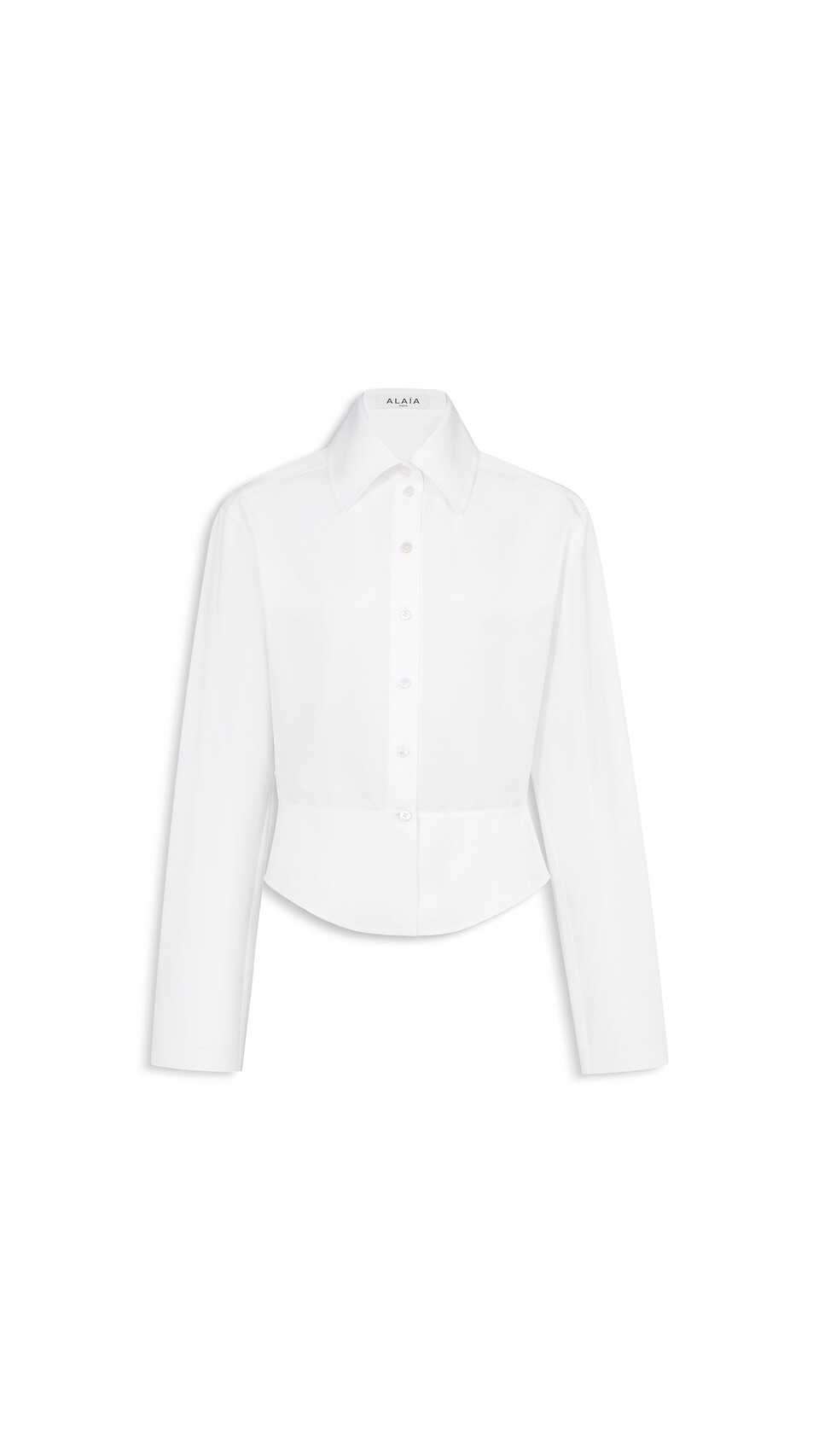 ALA&Iuml;A CHEMISE &Agrave; BASQUE EN POPELINE DE COTON BLANC
