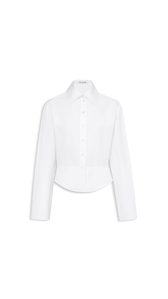 BLANC - ALA&Iuml;A CHEMISE &Agrave; BASQUE EN POPELINE DE COTON