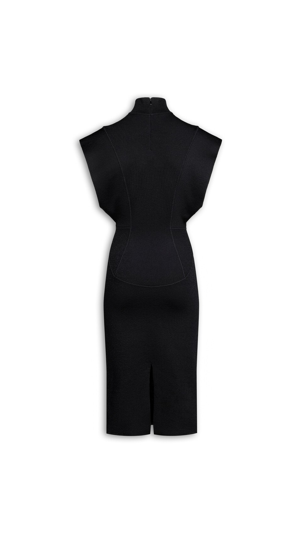 ALA&Iuml;A SILK KNIT CINCHED LONG DRESS BLACK - View 2