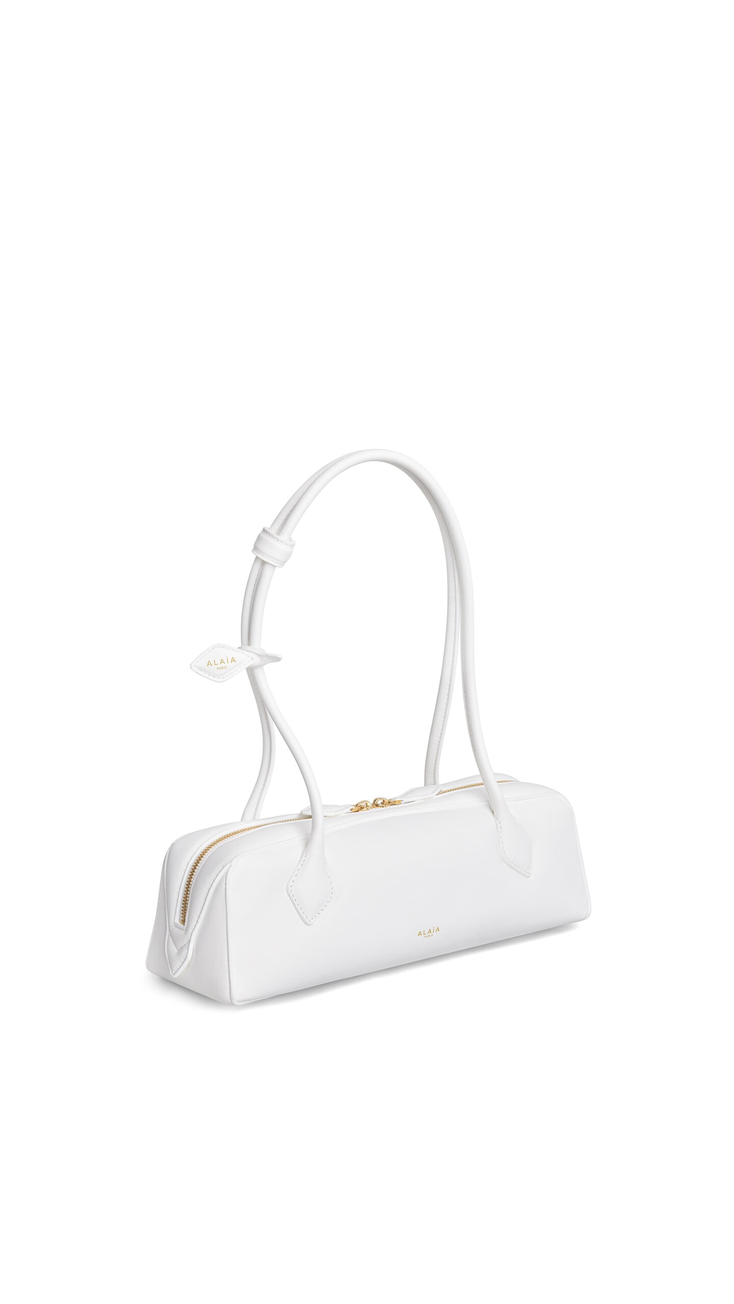 ALA&Iuml;A LE TECKEL MEDIUM BAG IN PADDED LEATHER OFF-WHITE - View 2