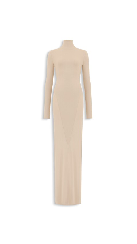 ALA&Iuml;A JERSEY BODYCON DRESS MOLE