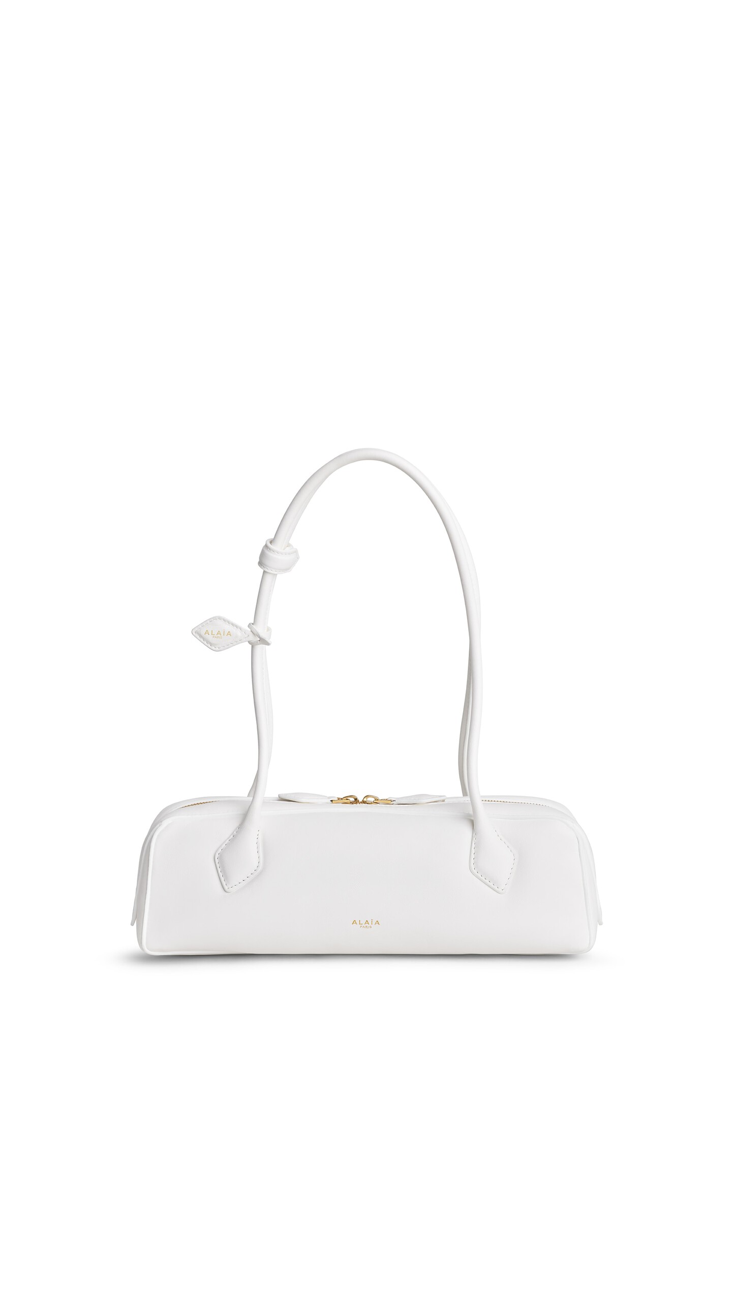 ALA&Iuml;A LE TECKEL MEDIUM BAG IN PADDED LEATHER OFF-WHITE
