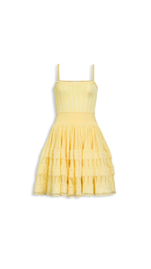PALE YELLOW - ALA&Iuml;A SHINY CRINOLINE DRESS