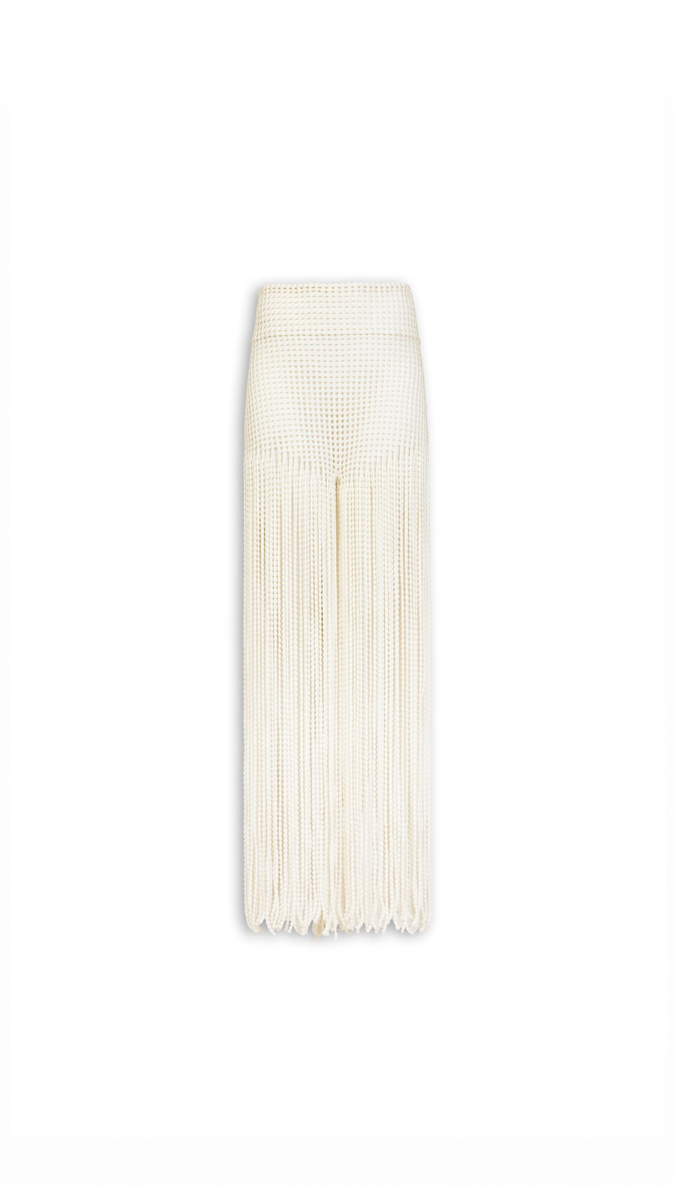 ALA&Iuml;A BEADED KNIT PANTS NATURAL WHITE