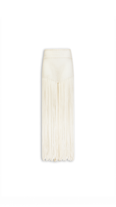 NATURAL WHITE - ALA&Iuml;A BEADED KNIT PANTS