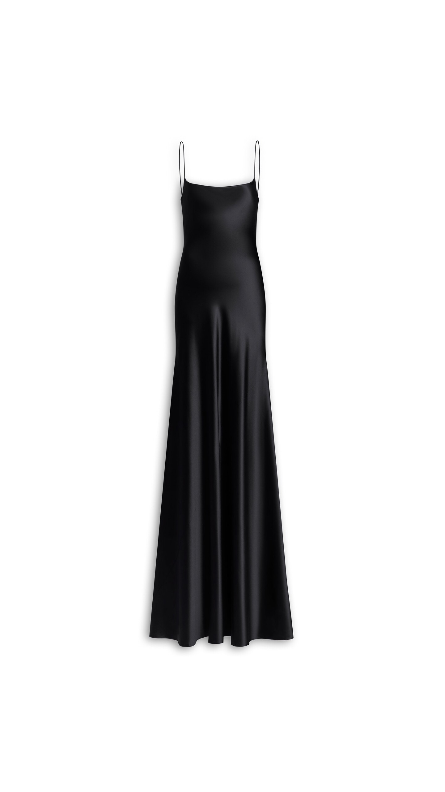 ALA&Iuml;A SLIP SILK DRESS BLACK