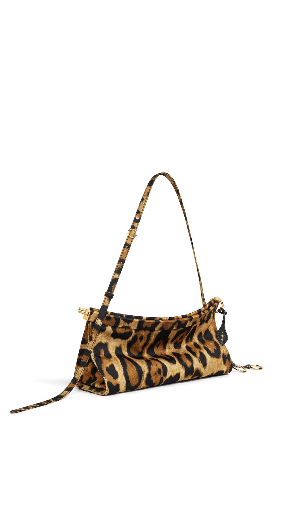 ALA&Iuml;A LE CLICK EAST WEST MEDIUM BAG IN TWILL DARK/CARAMEL - View 2