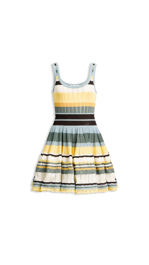 ALA&Iuml;A MULTICOLOR CRINOLINE DRESS MULTICOLOR YELLOW