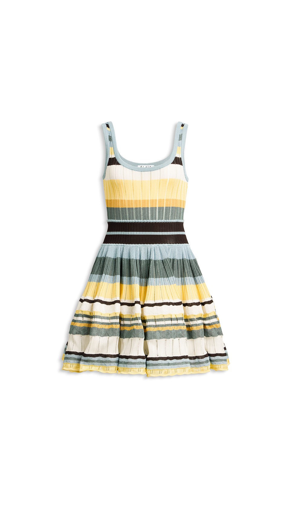 ALA&Iuml;A MULTICOLOR CRINOLINE DRESS MULTICOLOR YELLOW