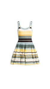 MULTICOLOR YELLOW - ALA&Iuml;A MULTICOLOR CRINOLINE DRESS