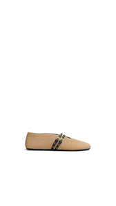 NATURAL - ALA&Iuml;A BALLET FLATS IN PAPER STRAW