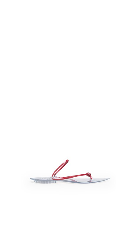 ALA&Iuml;A INVISIBLE THONG IN PATENT LEATHER CARMINE