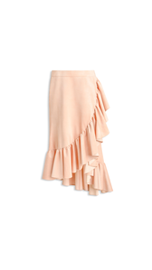 POWDER - ALA&Iuml;A SUEDE GOATSKIN RUFFLE SKIRT