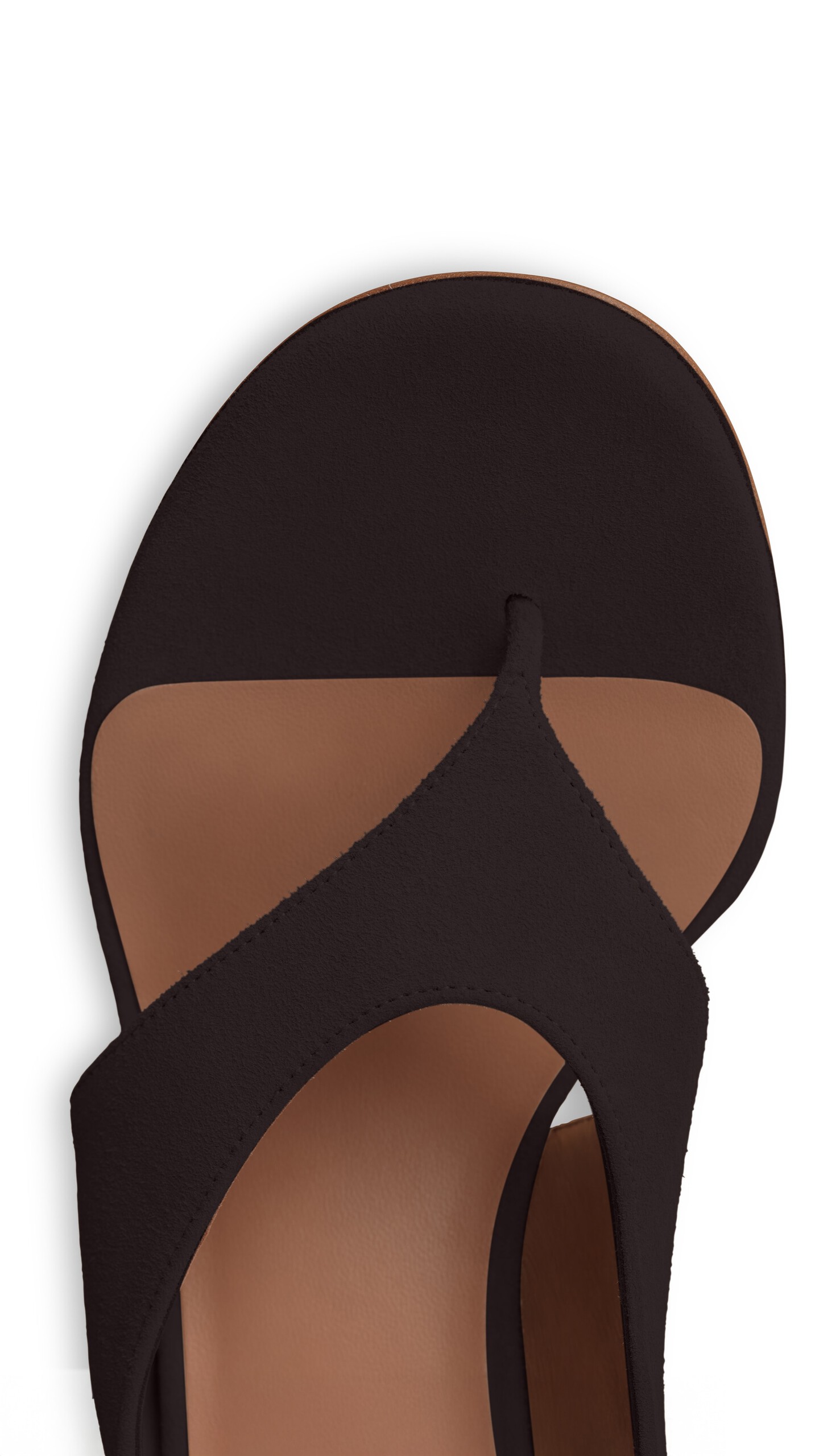 ALA&Iuml;A CUBE THONG MULES IN SUEDE DARK BROWN - View 4