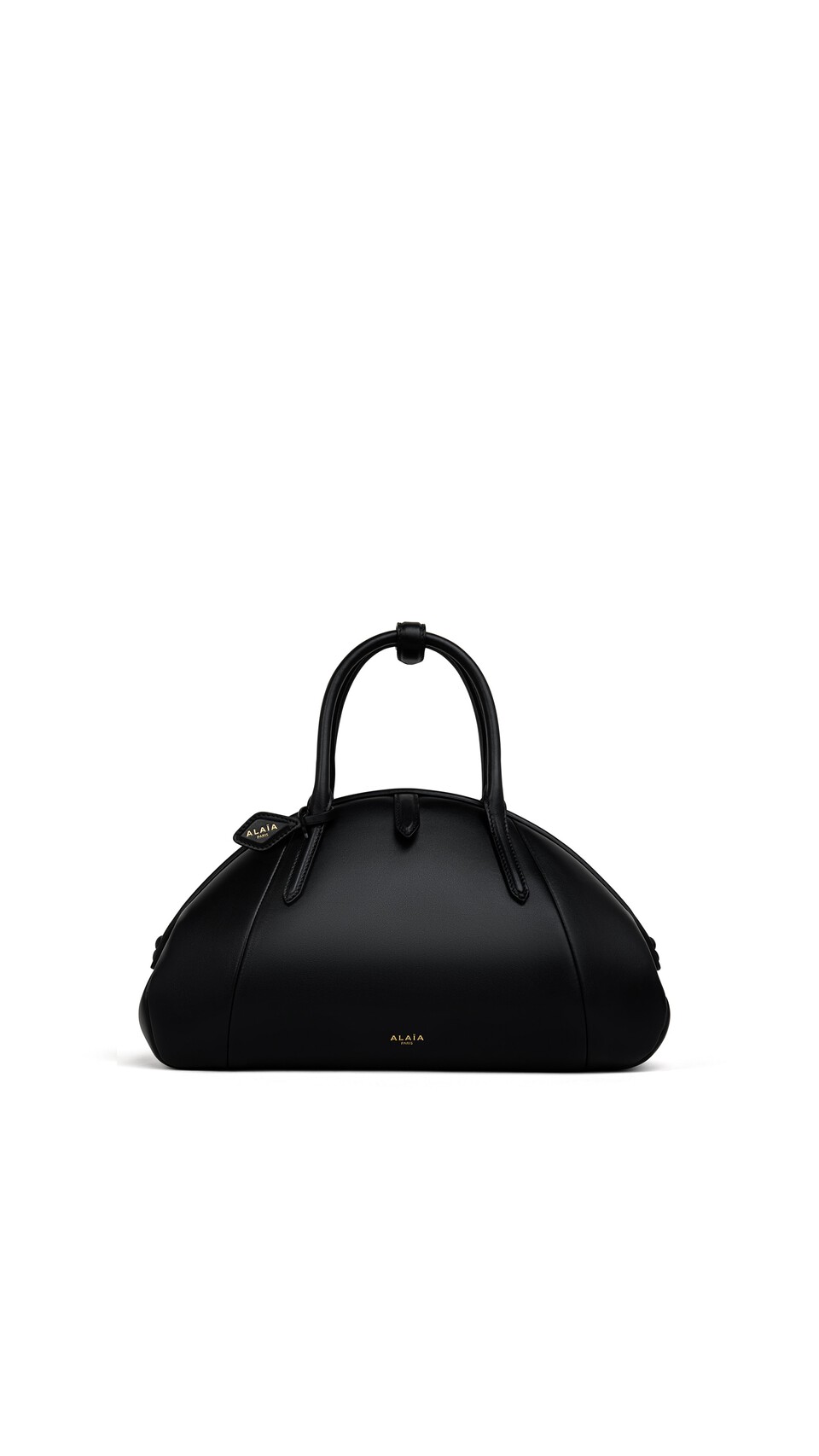 ALA&Iuml;A PURSE TOP HANDLE BAG IN CALFSKIN BLACK
