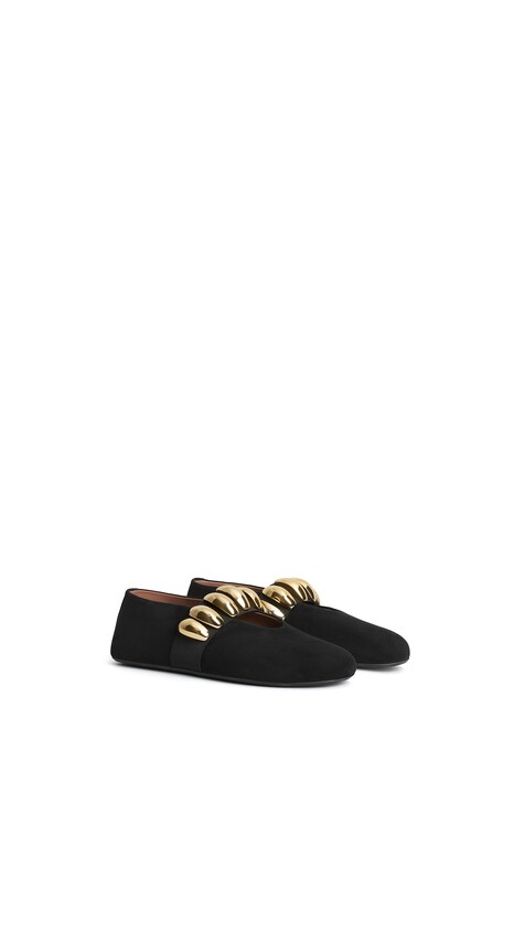 JEWEL BALLET FLATS IN SUEDE