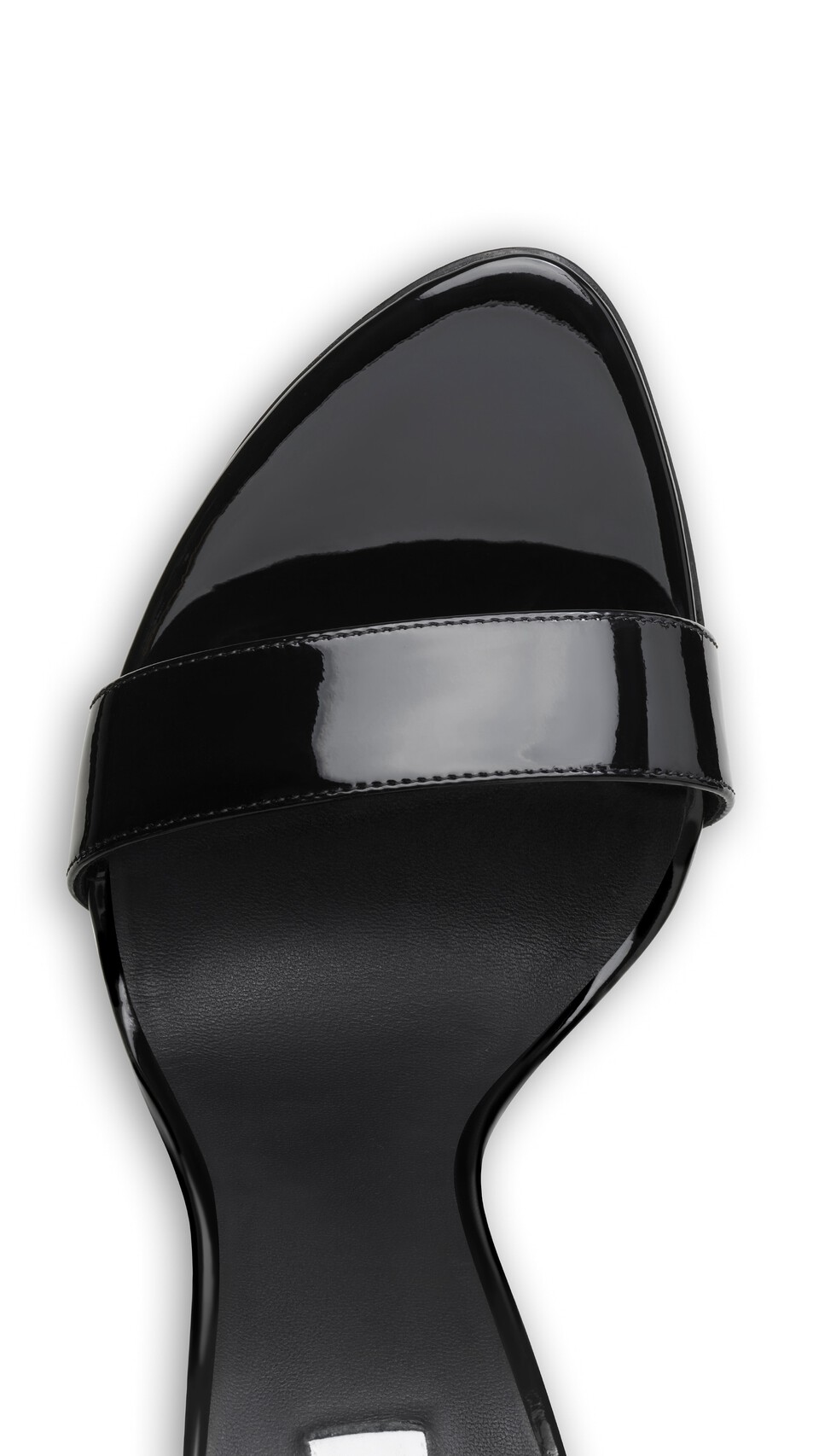 ALA&Iuml;A CONE SANDALS IN PATENT CALFSKIN BLACK - View 4