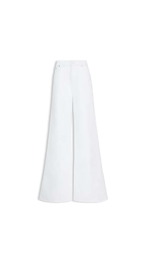 ALA&Iuml;A PALAZZO DENIM PANTS WHITE
