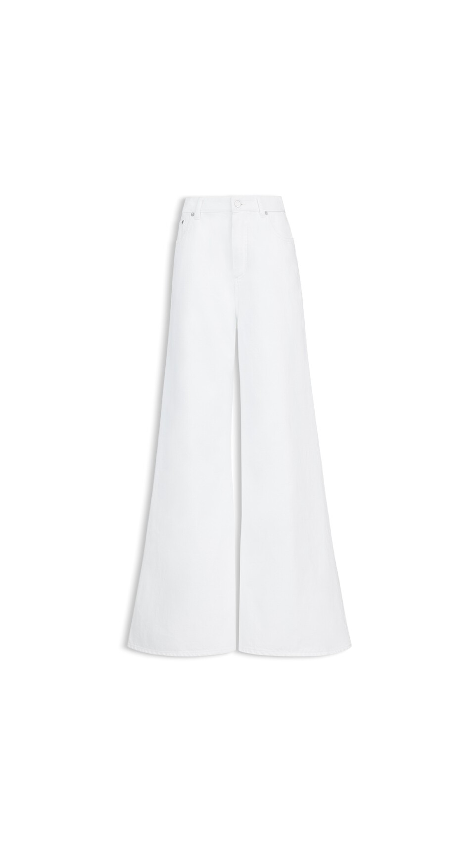 ALA&Iuml;A PALAZZO DENIM PANTS WHITE