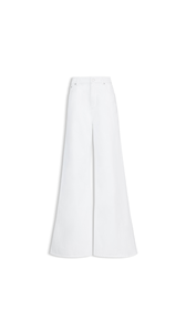 WHITE - ALA&Iuml;A PALAZZO DENIM PANTS