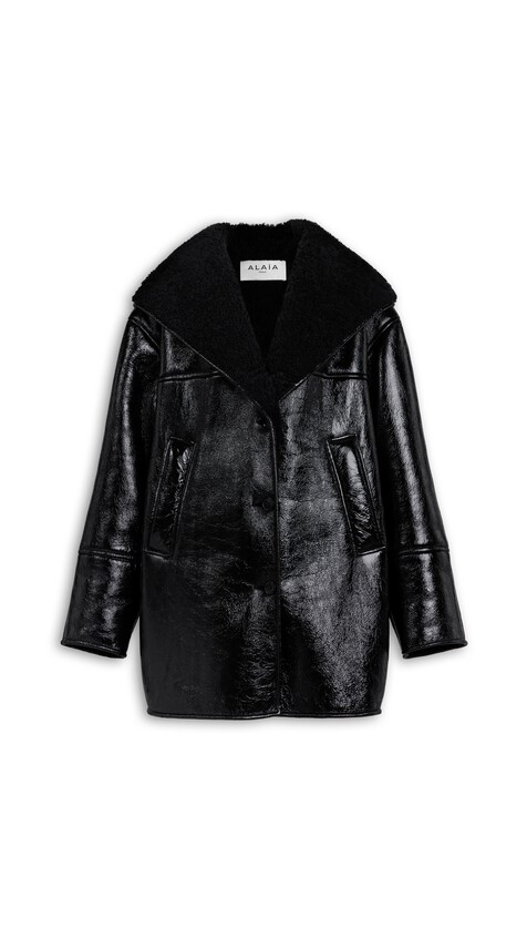 HOODED SHEARLING PARKA