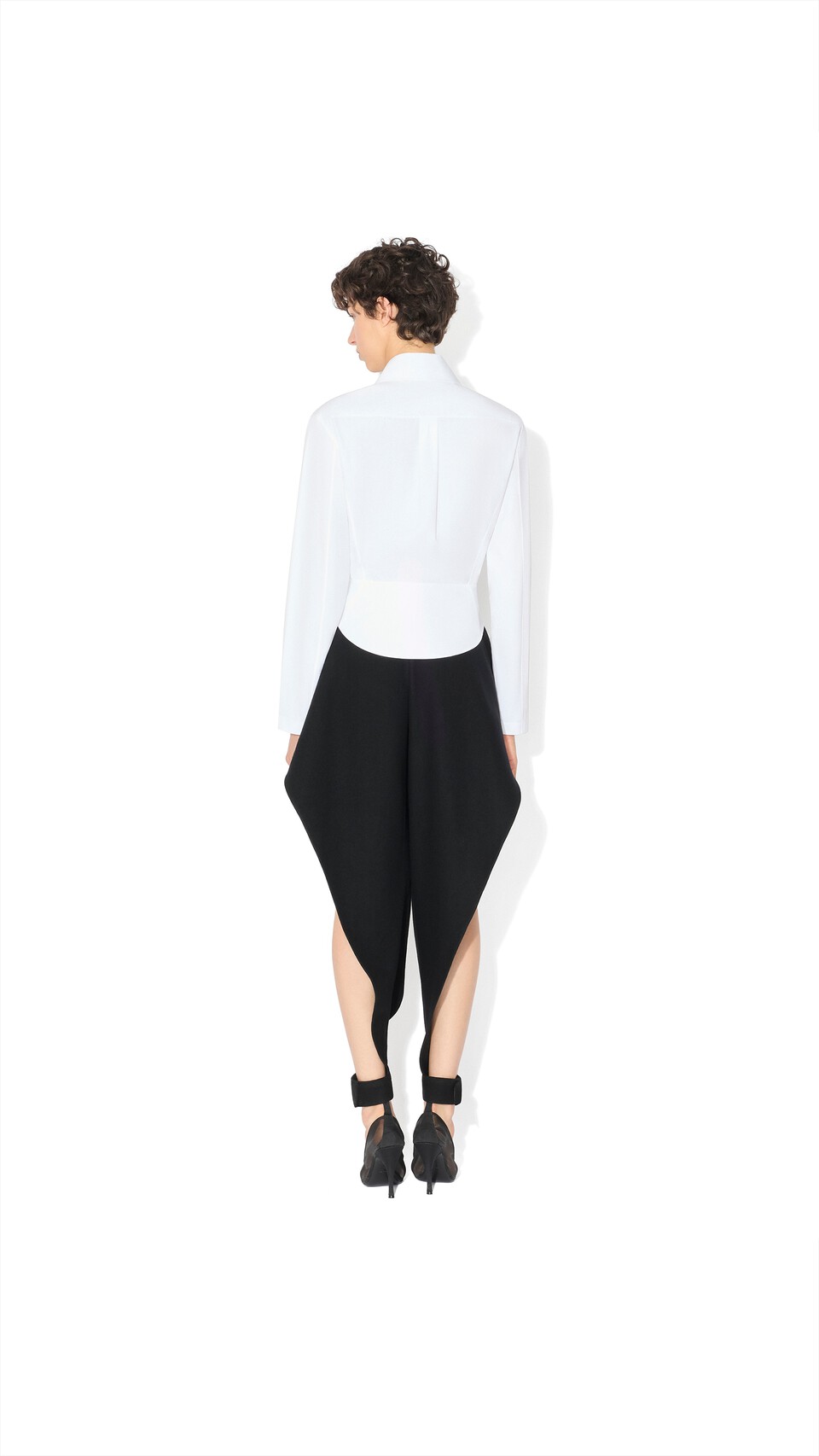 ALA&Iuml;A CHEMISE &Agrave; BASQUE EN POPELINE DE COTON BLANC - View 3