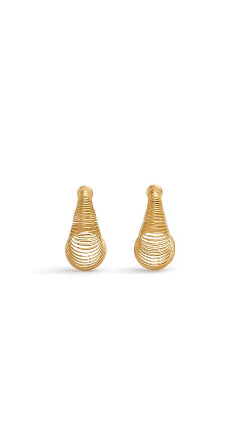 ALA&Iuml;A SPIRAL HOOP EARRINGS YELLOW GOLD METALS - View 2