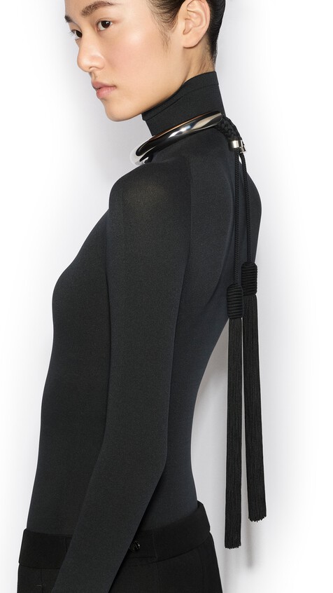 ALA&Iuml;A TASSELS CHOKER BLACK - View 2