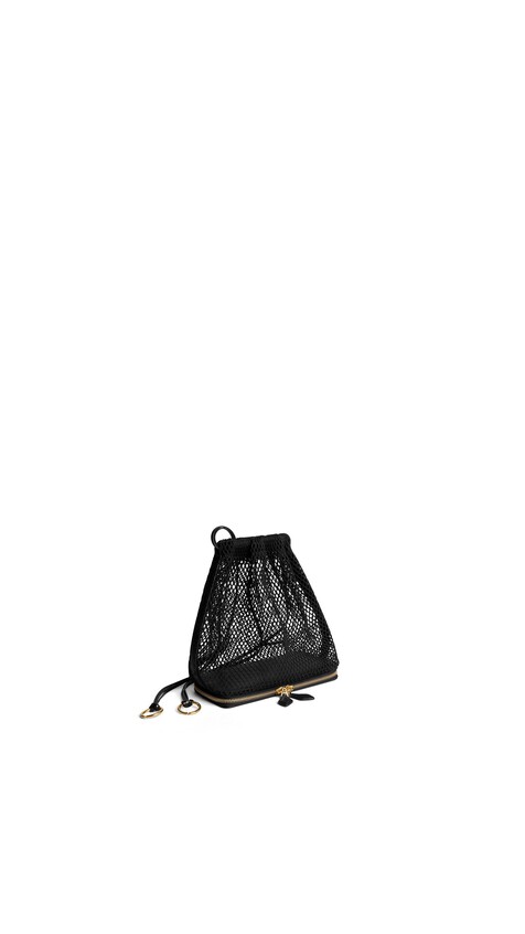 ALA&Iuml;A LE POCHON BAG IN FISHNET BLACK - View 2