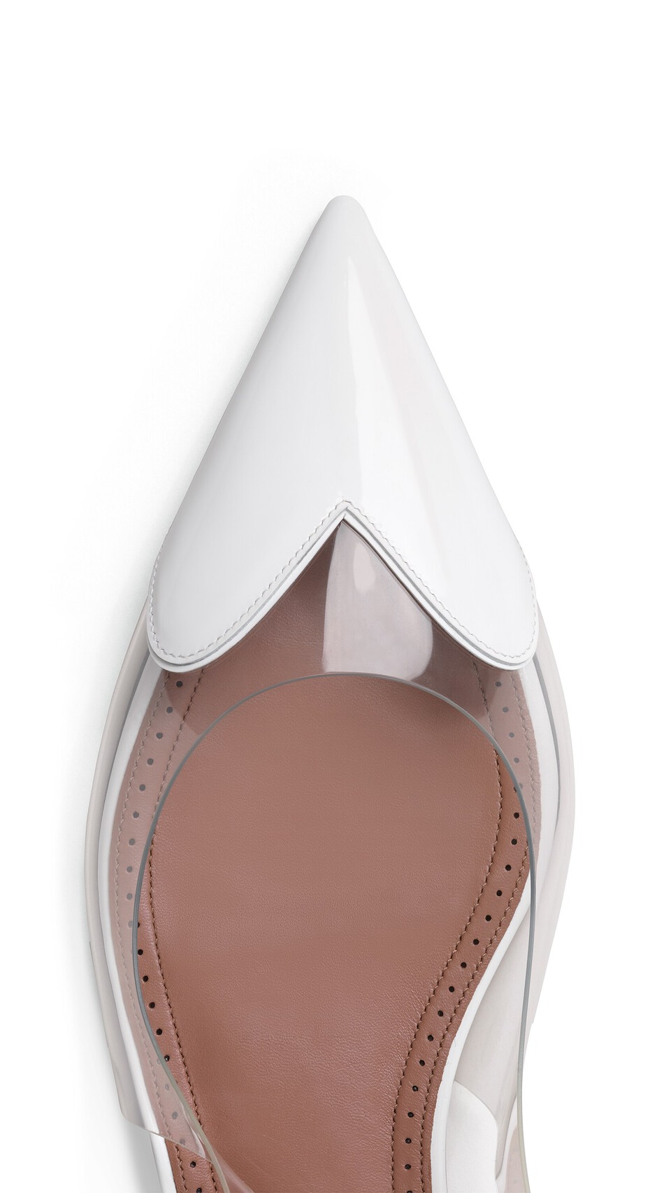 ALA&Iuml;A LE C&OElig;UR FLAT SLINGBACKS IN PATENT CALFSKIN OPTICAL WHITE - View 3