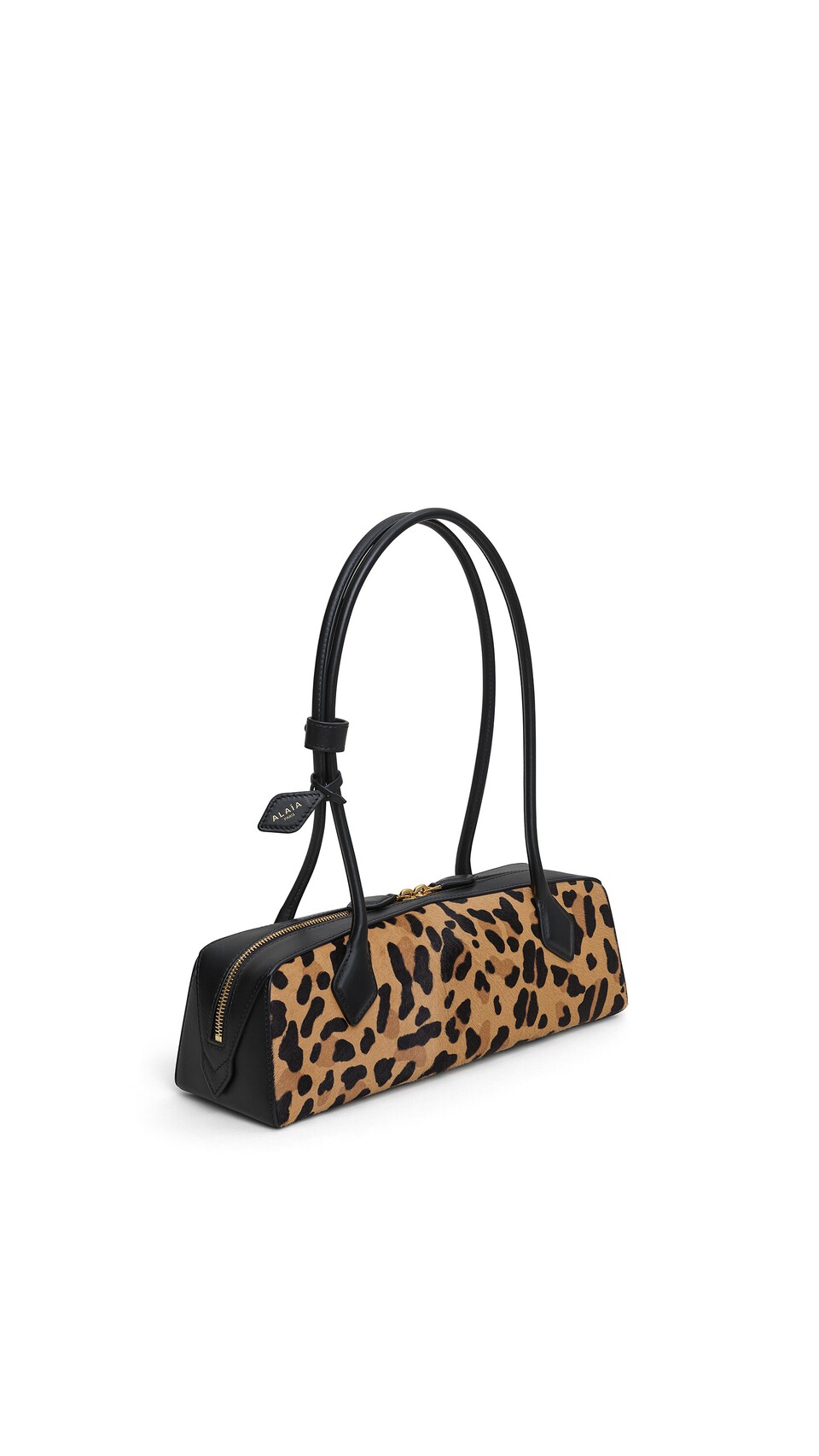 ALA&Iuml;A LE TECKEL MEDIUM BAG IN LEOPARD HAIRCALF BROWN - View 2