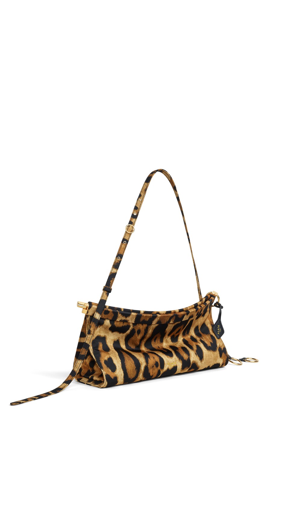 ALA&Iuml;A LE CLICK EAST WEST MEDIUM BAG IN TWILL DARK/CARAMEL - View 2