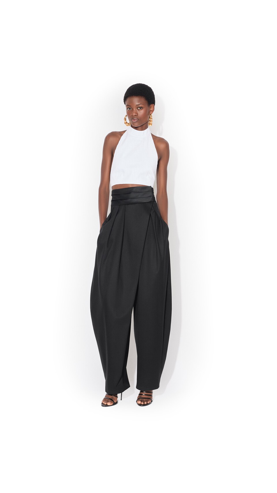 ALA&Iuml;A COTTON POPLIN TOP WHITE - View 2