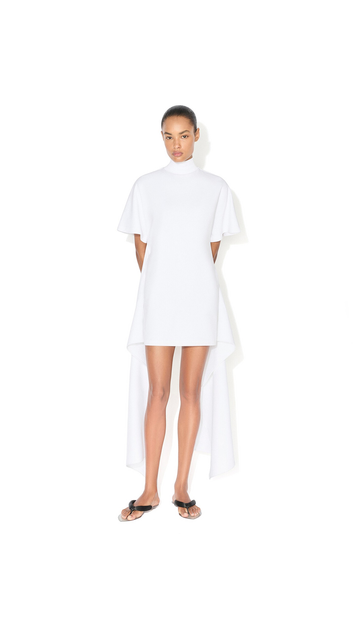 ALA&Iuml;A COTTON JERSEY T-SHIRT DRESS WHITE - View 2