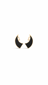 NAVY/GOLD - ALA&Iuml;A EDGE EARRINGS IN LEATHER