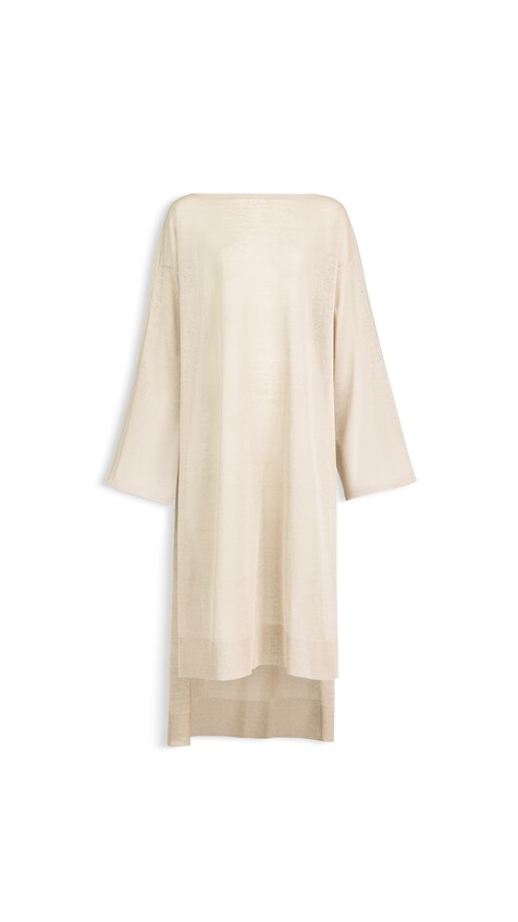 ALA&Iuml;A SLIK LINEN KAFTAN DRESS BEIGE