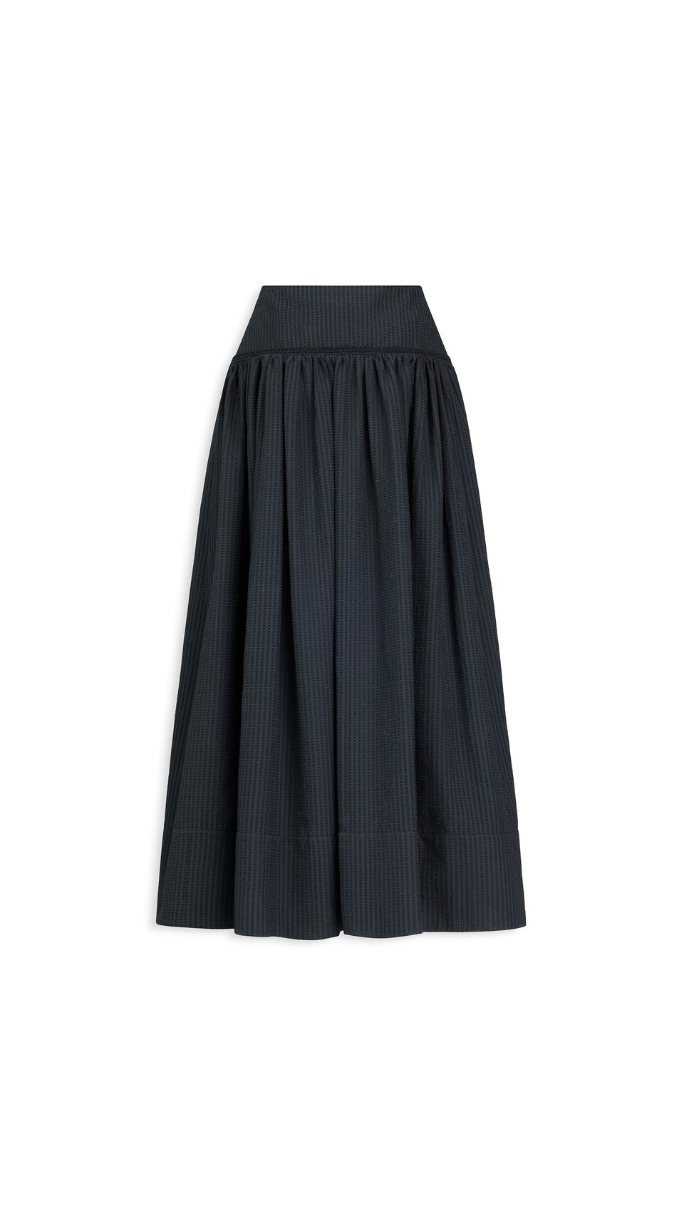 ALA&Iuml;A OPENWORK COTTON A-LINE SKIRT BLACK - View 2
